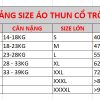 Bảng size Áo thun cờ đỏ sao vàng