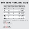 BẢNG SIZE ÁO THUN CHUNG