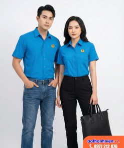 ao sơ mi công đoàn tay ngắn