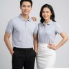 áo đồng phục màu xám vải poly xịn