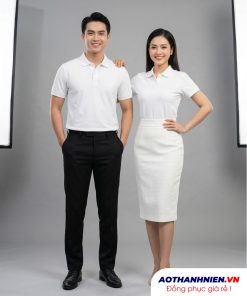 Áo thun đồng phục màu trắng phải poly xịn