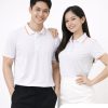 áo đồng phục màu trắng phối sọc cam