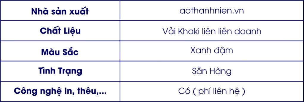 bảng size xanh n1