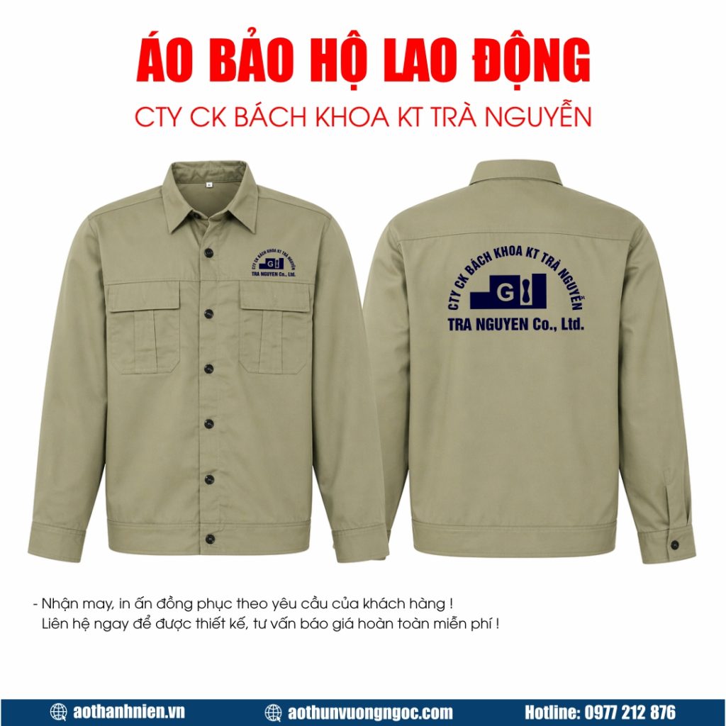 Mẫu áo đồng phục bảo hộ lao động Tra Nguyen