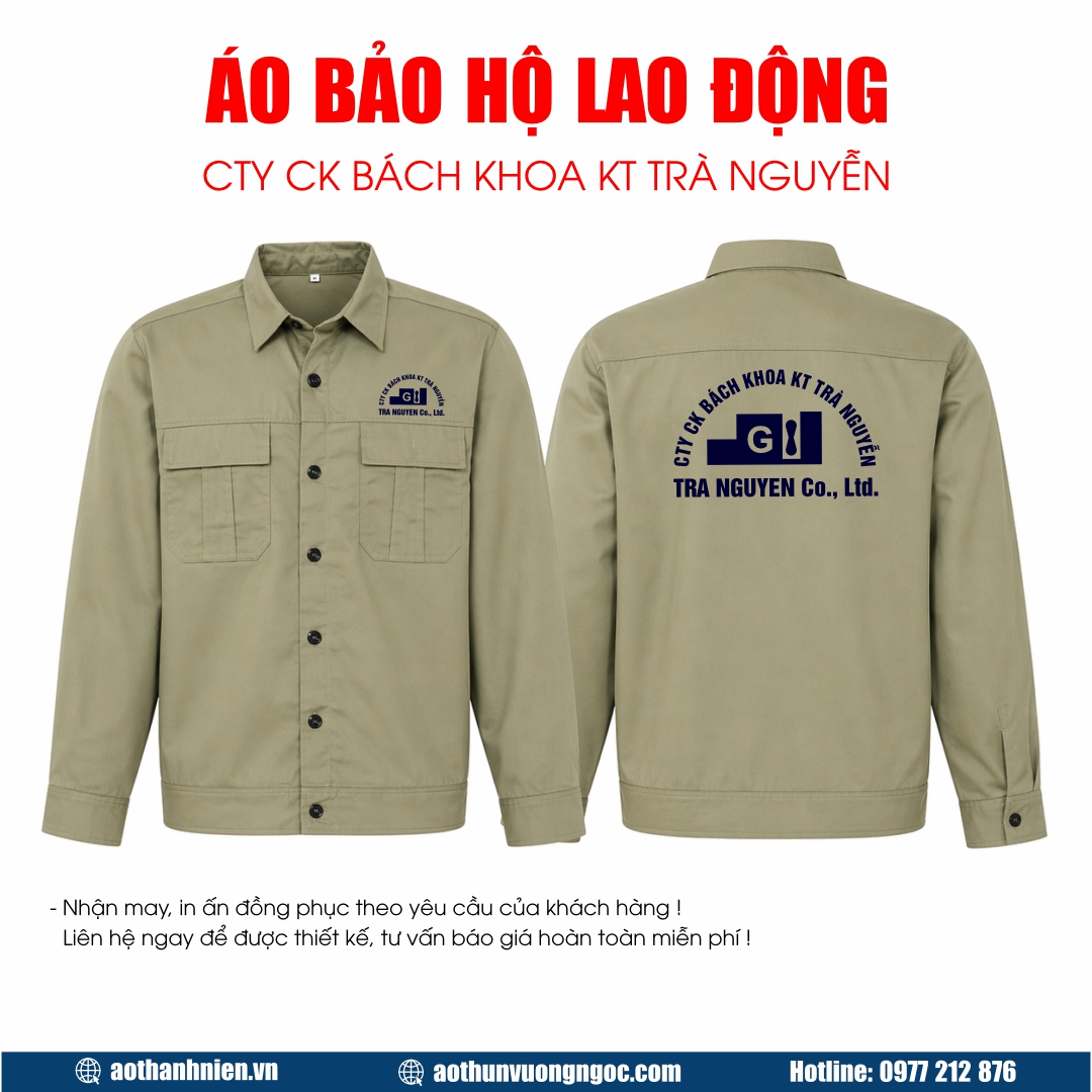 Mẫu Áo đồng phục bảo hộ lao động Tra Nguyen Mẫu Áo đồng phục bảo hộ lao động Tra Nguyen