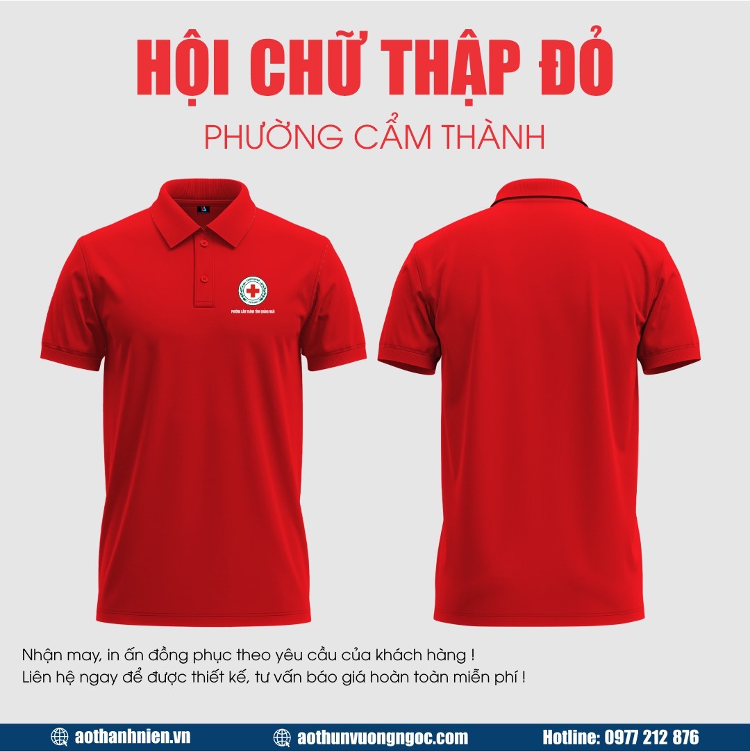 1 áo hội chữ thập đỏ hội chữ thập đỏ phường cẩm thành tỉnh quảng ngãi in decal pvc