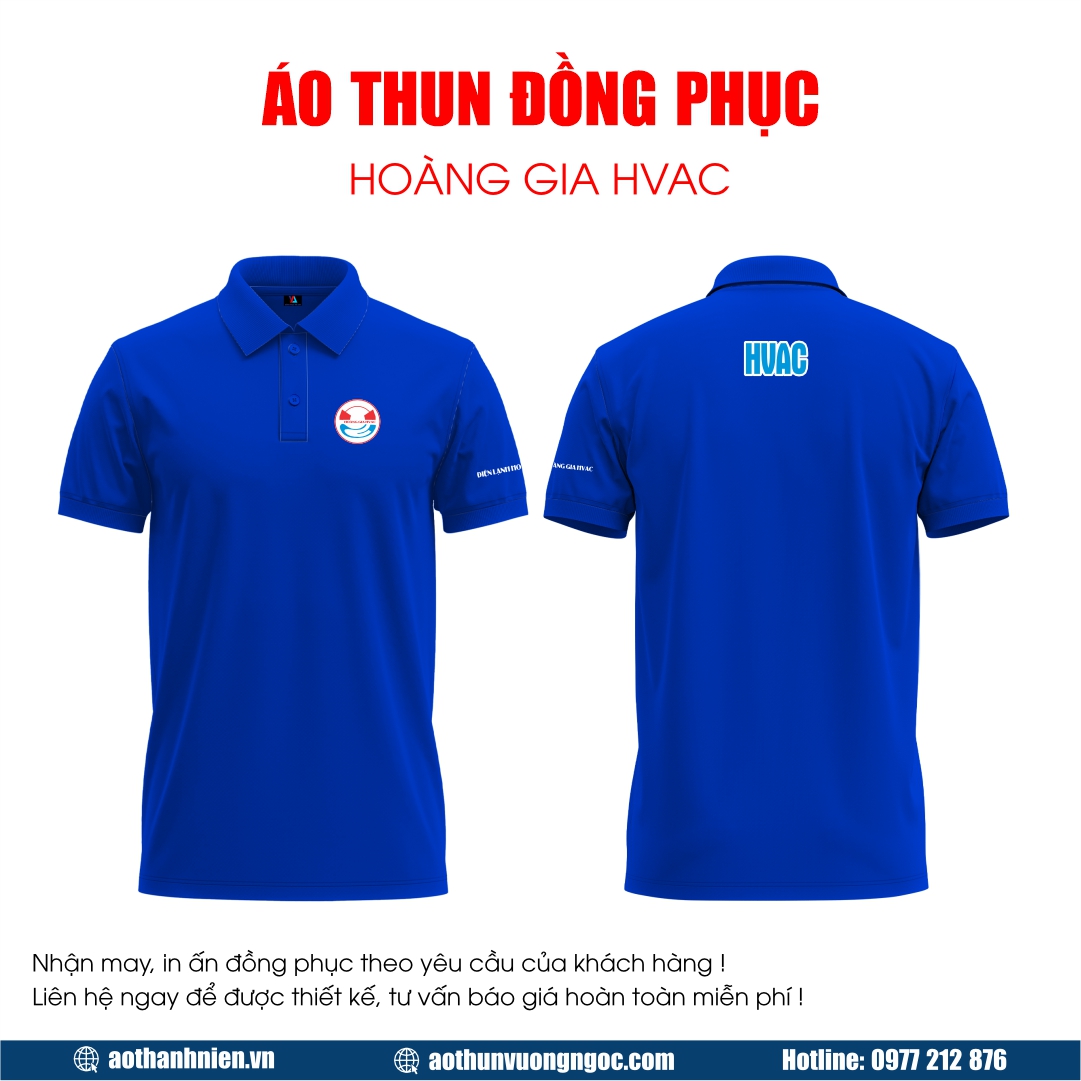 Mẫu áo thun đồng phục đẹp | Đồng phục công ty Hoàng Gia HVAC
